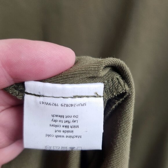 OGL Move Mockneck Tucks Slim Fit Midi Length Dress Ruched Olive Green Size M NEW - Picture 15 of 16